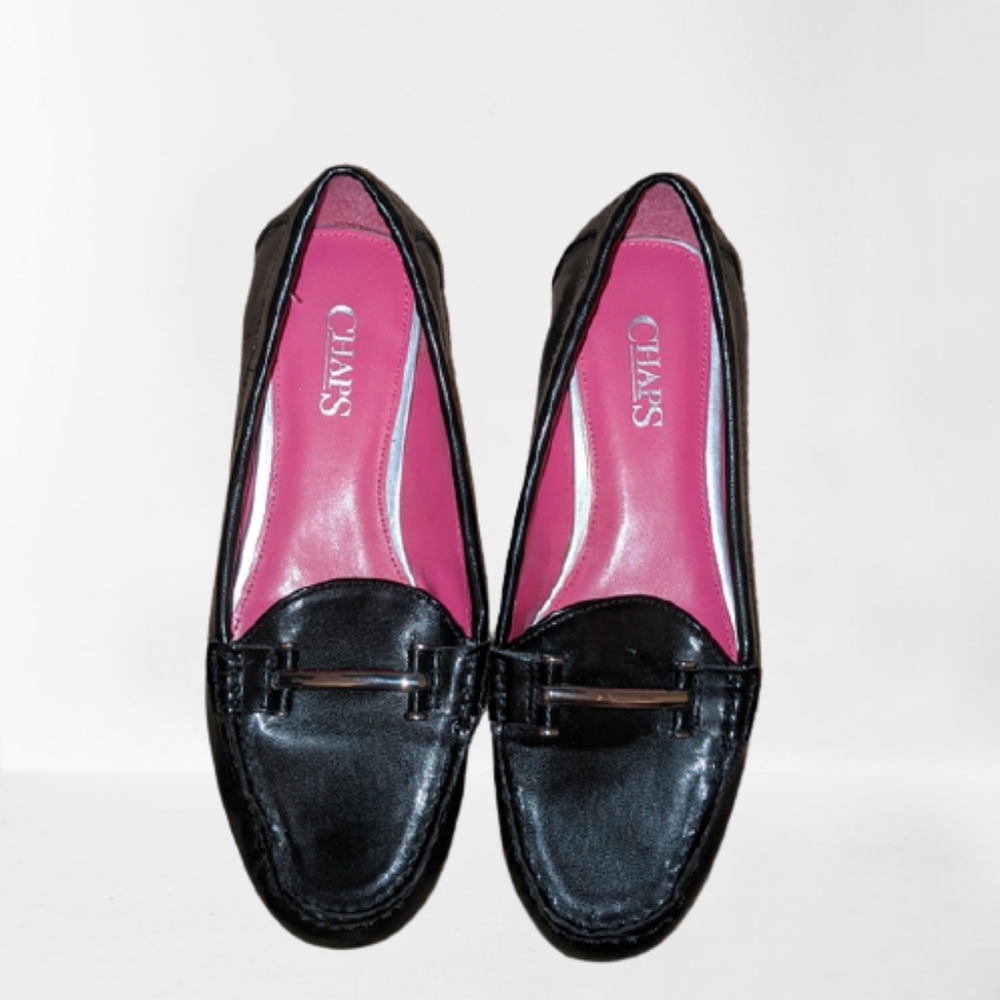 NWOT Black Chaps Womens Slip-on Loafers Flats Sz 8